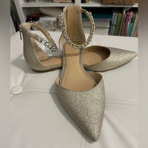 Badgley Mischka jeweled flats size 10
